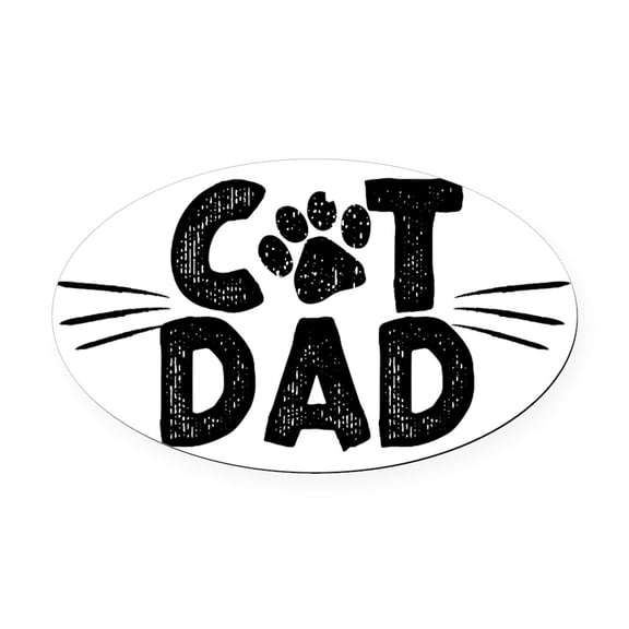 CafePress - Cat Dad - Oval Car Magnet