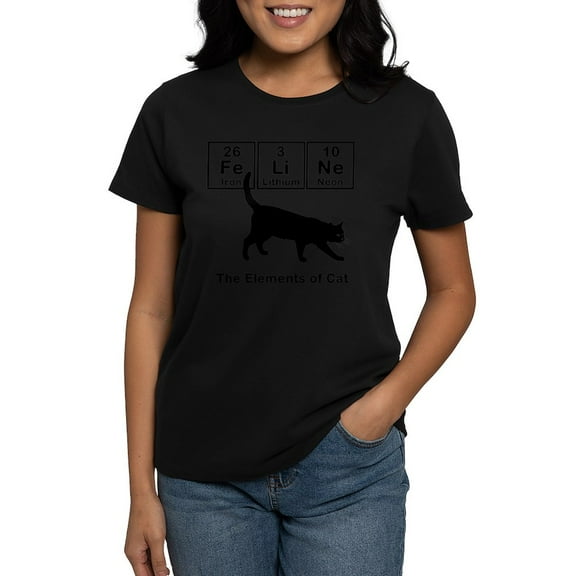 CafePress - Cat Elements Women'S Dark T Shirt - Women's Traditional Fit Dark T-Shirt