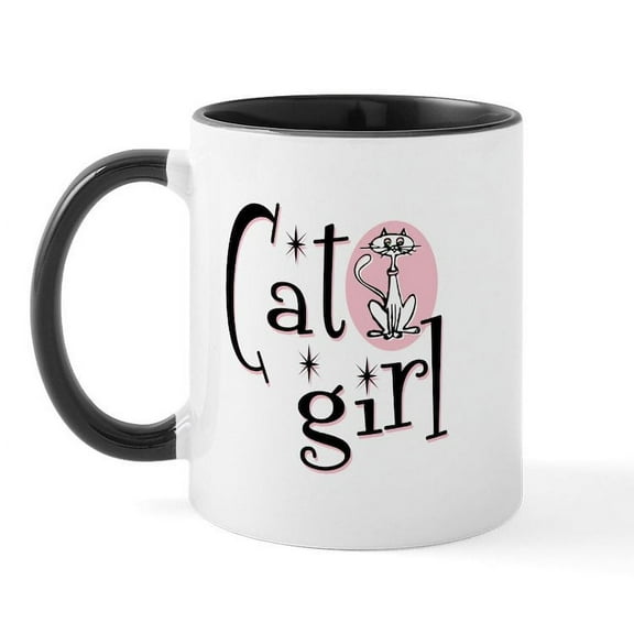 CafePress - Cat Girl Mug - 11 oz Ceramic Mug - Novelty Coffee Tea Cup