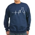 thumbnail image 1 of CafePress - Cat Heartbeat Sweatshirt (Dark) - Classic Crew Neck Sweatshirt, 1 of 4