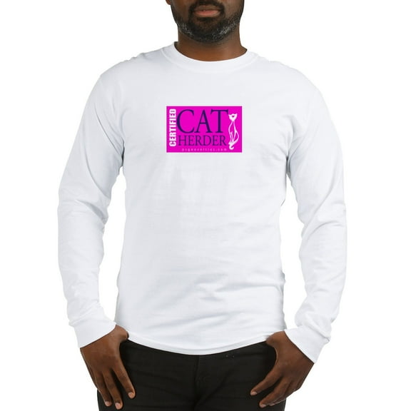 CafePress - Cat Herder 2 Fusia Web Long Sleeve T Shirt - Unisex Cotton Long Sleeve T-Shirt