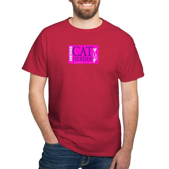 CafePress - Cat Herder 2 Fusia Web T Shirt - Men's Classic Graphic Cotton T-Shirt