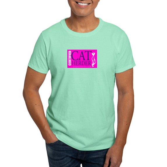 CafePress - Cat Herder 2 Fusia Web T Shirt - Men's Classic Graphic Cotton T-Shirt