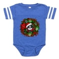 thumbnail image 1 of CafePress - Cat In Christmas Wreath - Cute Infant Baby Football Bodysuit, 1 of 3