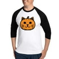 thumbnail image 1 of CafePress - Cat Jack O Lantern Pumpkin - Cotton Baseball Jersey, 3/4 Raglan Sleeve Shirt, 1 of 4