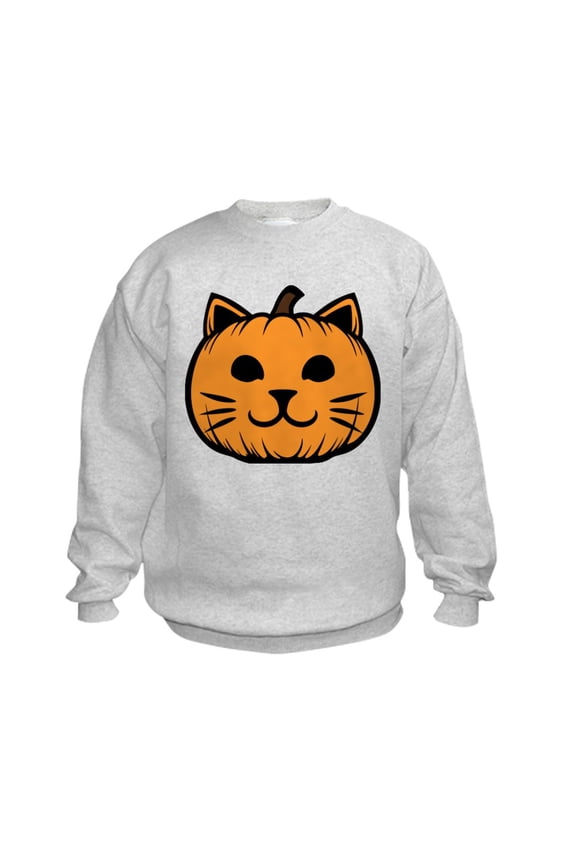 - Cat Jack O Lantern Pumpkin - Kids Sweatshirt, Youth Crew Neck Sweatshirt