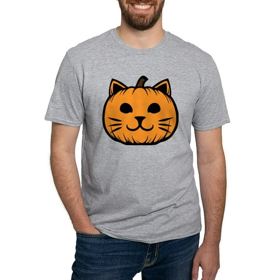 CafePress - Cat Jack O Lantern Pumpkin Men's Classic T Shirt - Fitted T-Shirt, Vintage Fit Soft Cotton Tee