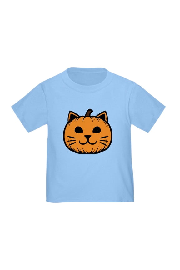 - Cat Jack O Lantern Pumpkin Toddler T Shirt - Cute Toddler T-Shirt, 100% Cotton