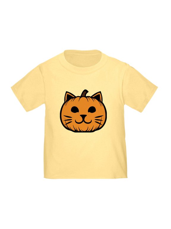 - Cat Jack O Lantern Pumpkin Toddler T Shirt - Cute Toddler T-Shirt, 100% Cotton