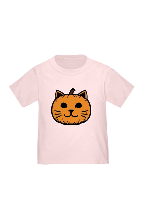 - Cat Jack O Lantern Pumpkin Toddler T Shirt - Cute Toddler T-Shirt, 100% Cotton