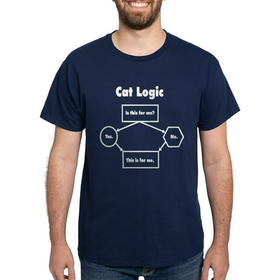 CafePress - Cat Logic T Shirt - Men's Classic Graphic Cotton T-Shirt