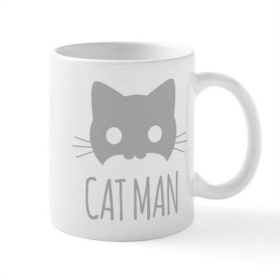 CafePress - Cat Man Mugs - 11 oz Ceramic Mug - Novelty Coffee Tea Cup
