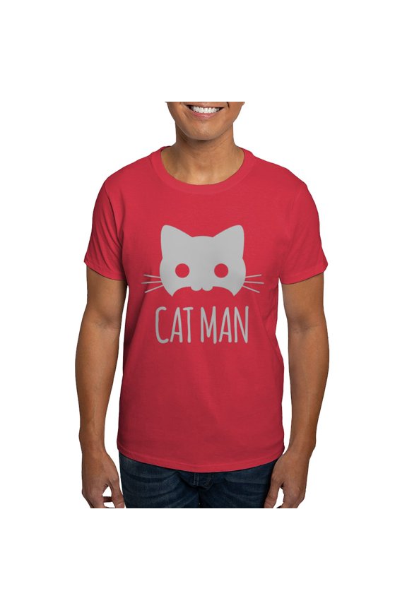 - Cat Man T Shirt - Men's Classic Graphic Cotton T-Shirt