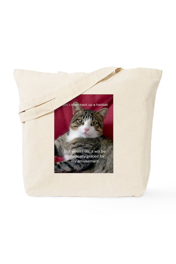 - Cat Meme Tote Bag - Unisex Canvas Tote Bag, Beige, 1-Piece
