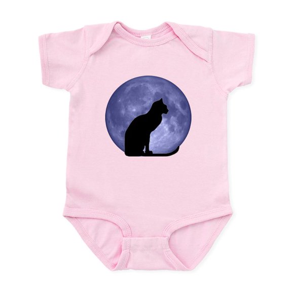 CafePress - Cat & Moon Infant Bodysuit - Baby Light Bodysuit, Size Newborn - 24 Months