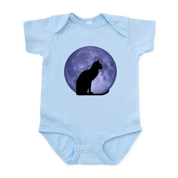 CafePress - Cat & Moon Infant Bodysuit - Baby Light Bodysuit, Size Newborn - 24 Months
