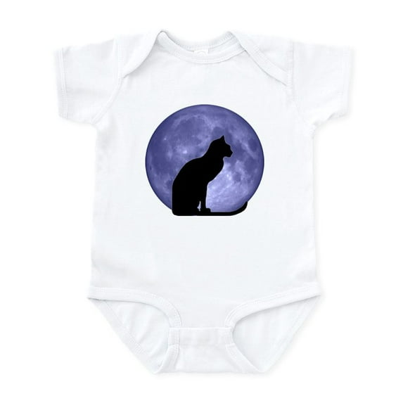 CafePress - Cat & Moon Infant Bodysuit - Baby Light Bodysuit, Size Newborn - 24 Months