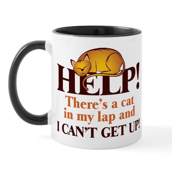 CafePress - Cat Mug - 11 oz Ceramic Mug - Novelty Coffee Tea Cup