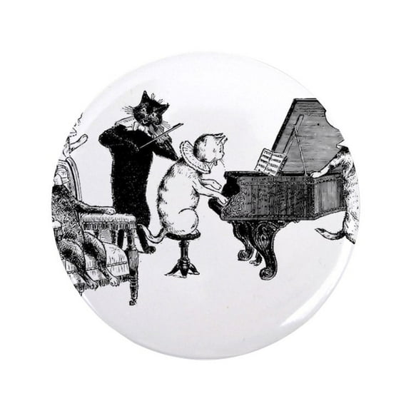 CafePress - Cat Music 3.5 Button - 3.5" Button