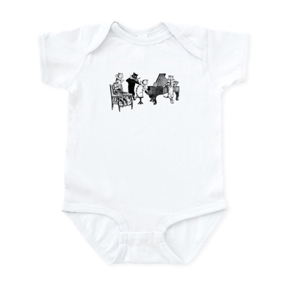 CafePress - Cat Music Infant Bodysuit - Baby Light Bodysuit, Size Newborn - 24 Months