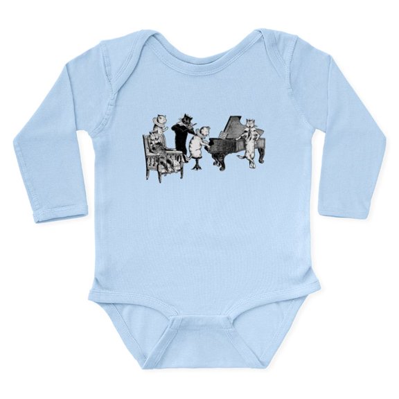 CafePress - Cat Music Long Sleeve Infant Bodysuit - Long Sleeve Cotton Baby Bodysuit