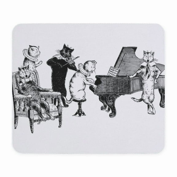 CafePress - Cat Music Mousepad - Non-slip Rubber Mousepad, Gaming Mouse Pad