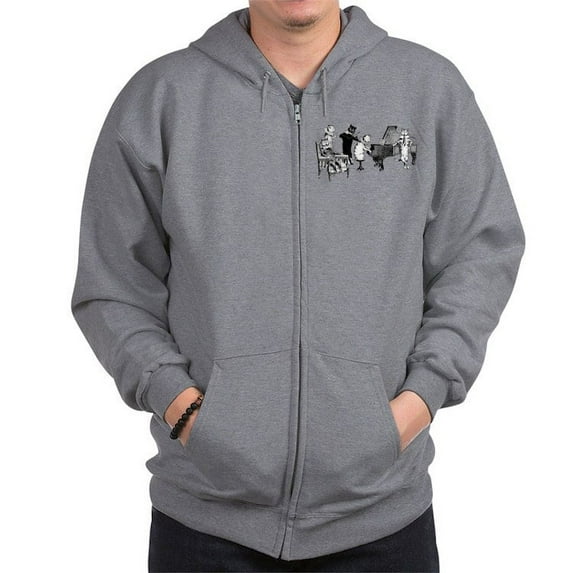 CafePress - Cat Music Zip Hoodie - Zip Hoodie, Classic Hooded Sweatshirt with Metal Zipper