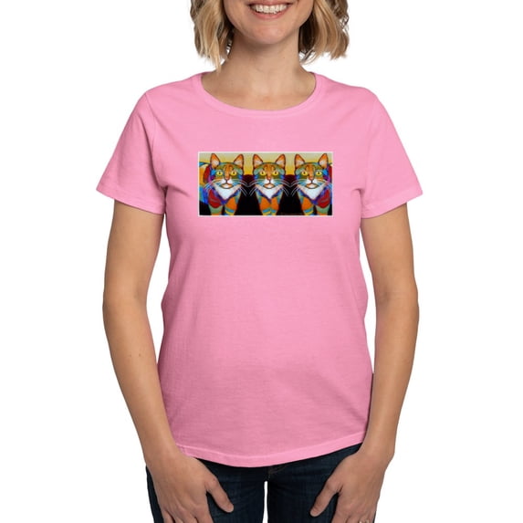 CafePress - Cat Of Many Colors Women's Dark T Shirt - Women's Traditional Fit Dark T-Shirt
