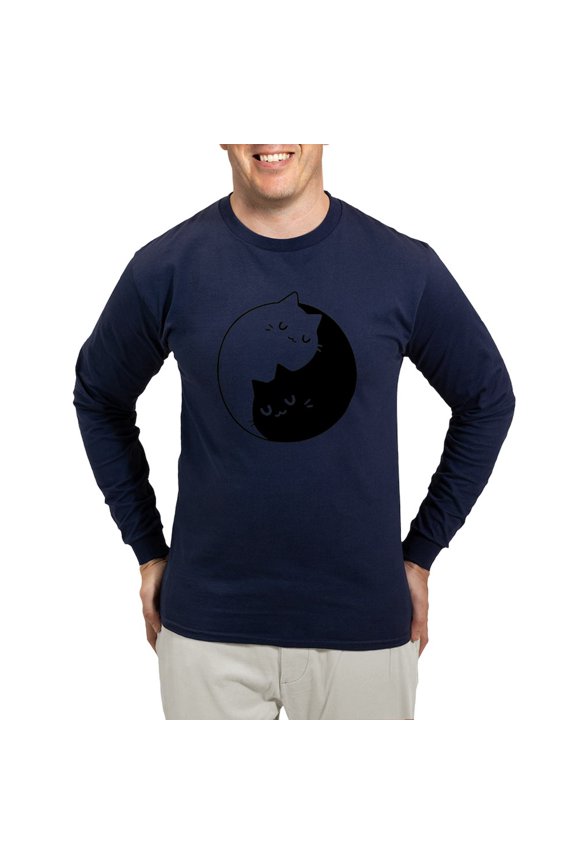 - Cat Pun T Shirts Men's Long Sleeve T Shirt - Long Sleeve Dark T-Shirt
