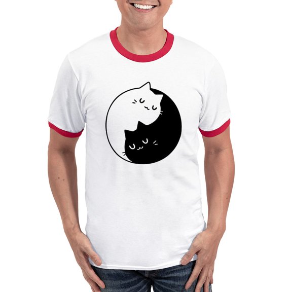 CafePress - Cat Pun T Shirts Men's Ringer T Shirt - 100% Cotton Ringed T-Shirt