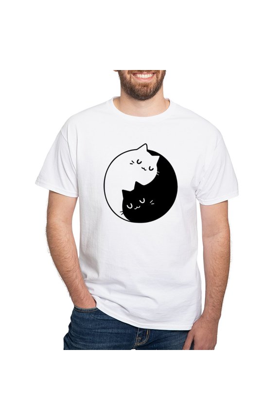 - Cat Pun T Shirts Men's Value T Shirt - Men's White Classic Cotton T-Shirts