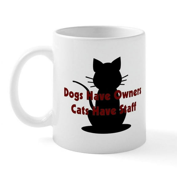 CafePress - Cat Staff Mug - 11 oz Ceramic Mug - Novelty Coffee Tea Cup