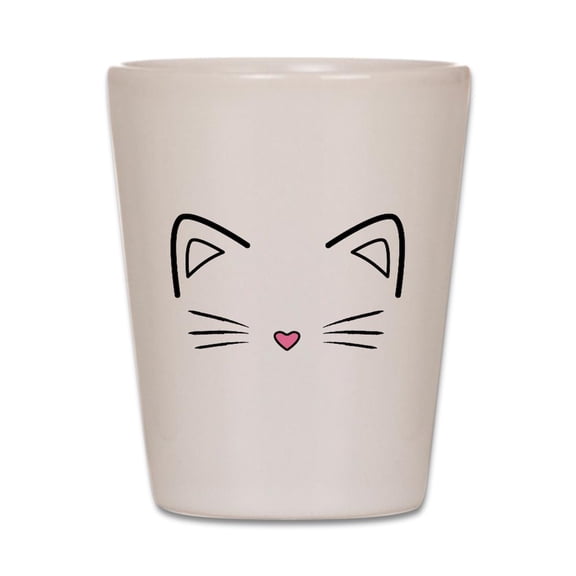 CafePress - Cat Whiskers - White Shot Glass, Unique and Funny Shot Glass