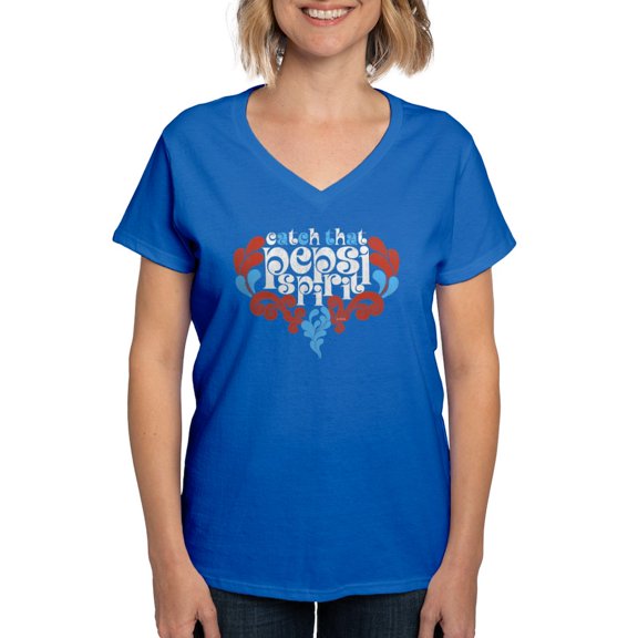 CafePress - Catch That Pepsi Spiri Women's V Neck Dark T Shirt - Women's V-Neck Dark T-Shirt