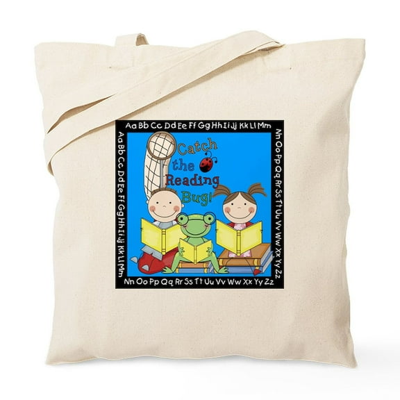 CafePress - Catch The Reading Bug Tote Bag - Unisex Canvas Tote Bag, Beige, 1-Piece