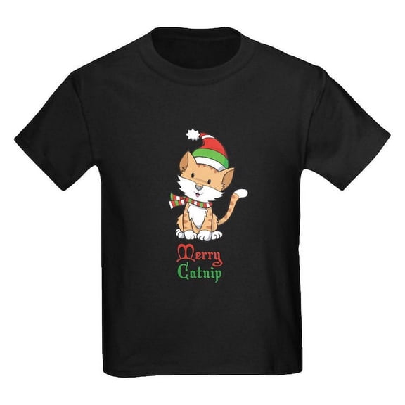 CafePress - Catnip Christmas Kids Dark T Shirt - Dark T-Shirt Kids XS-XL