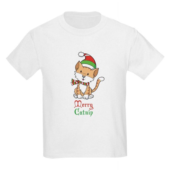 CafePress - Catnip Christmas Kids Light T Shirt - Light T-Shirt Kids XS-XL