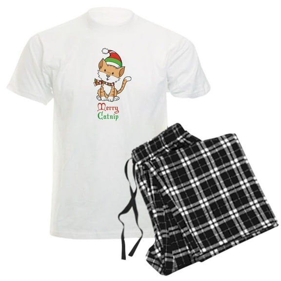 CafePress - Catnip Christmas Men's Light Pajamas - Men's Light Loose Fit Cotton Pajama Set