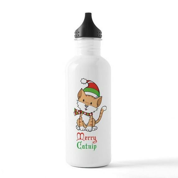 CafePress - Catnip Christmas Stainless Water Bottle 1 - Stainless Steel Water Bottle, Sports Bottle, 1.0L