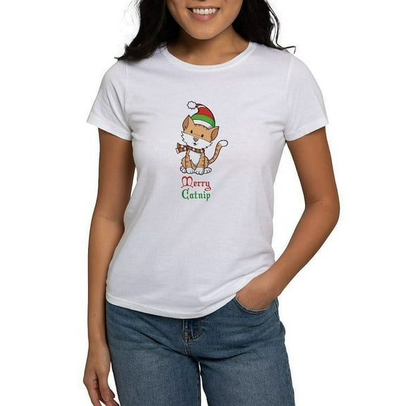 CafePress - Catnip Christmas Women's T Shirt - Women's Classic T-Shirt