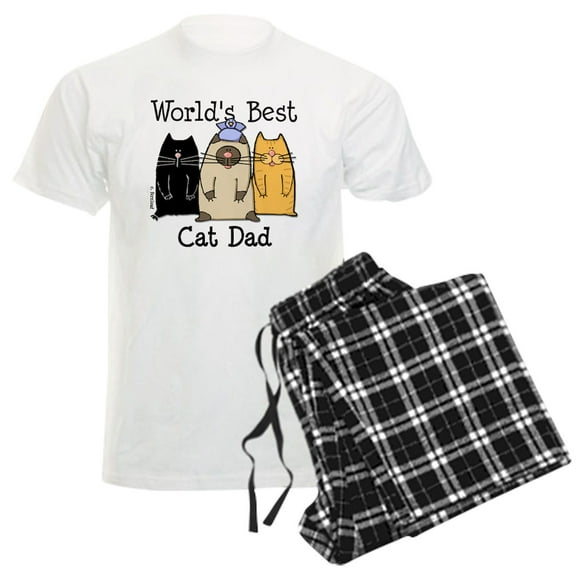 CafePress - Catproworldbestdadcp Pajamas - Men's Light Loose Fit Cotton Pajama Set