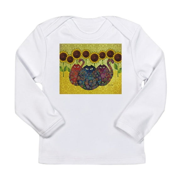 CafePress - Cats And Sunflowers Long Sleeve T Shirt - Long Sleeve Infant T-Shirt