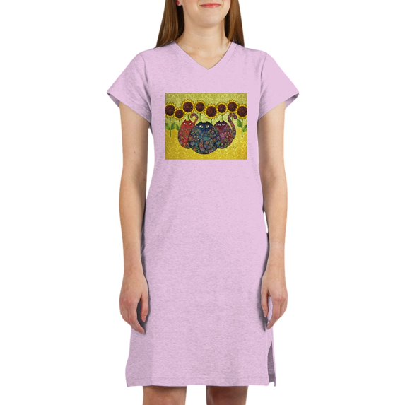 CafePress - Cats And Sunflowers T Shirt - Women's Nightshirt