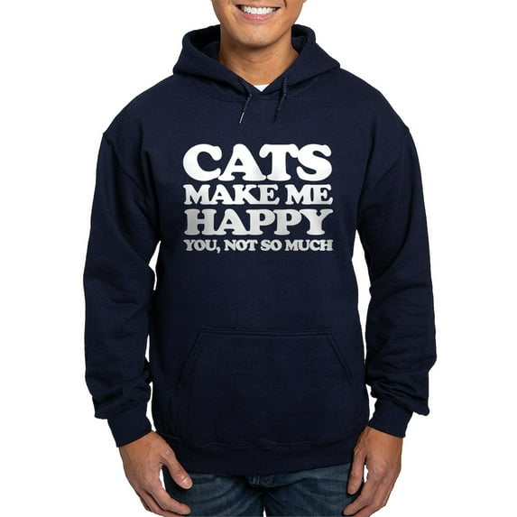 CafePress - Cats Make Me Happy Hoodie - Pullover Hoodie, Classic, Comfortable Hooded Sweatshirt