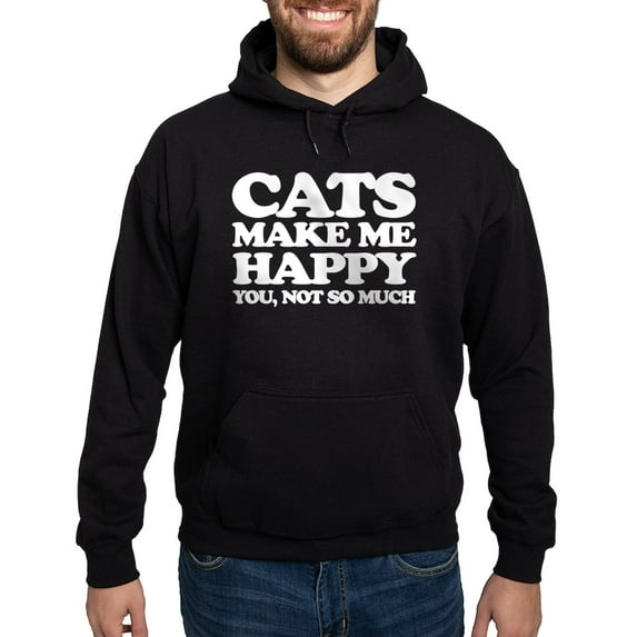 CafePress - Cats Make Me Happy Hoodie - Pullover Hoodie, Classic, Comfortable Hooded Sweatshirt