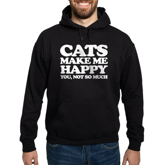 CafePress - Cats Make Me Happy Hoodie - Pullover Hoodie, Classic, Comfortable Hooded Sweatshirt