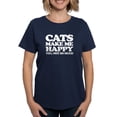 thumbnail image 1 of CafePress - Cats Make Me Happy T Shirt - Women's Traditional Fit Dark T-Shirt, 1 of 4