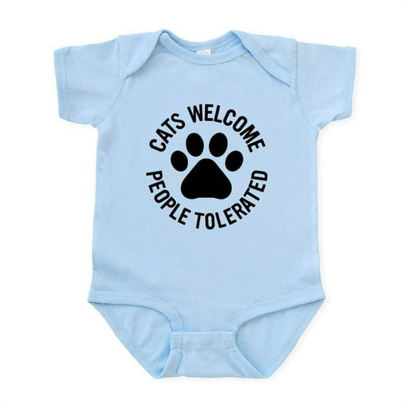 CafePress - Cats Welcome People Tolerated Baby Light Bodysuit - Baby Light Bodysuit, Size Newborn - 24 Months