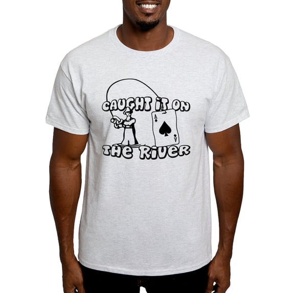 CafePress - Caught It On The River Light T Shirt - Men's Classic Graphic T-Shirt