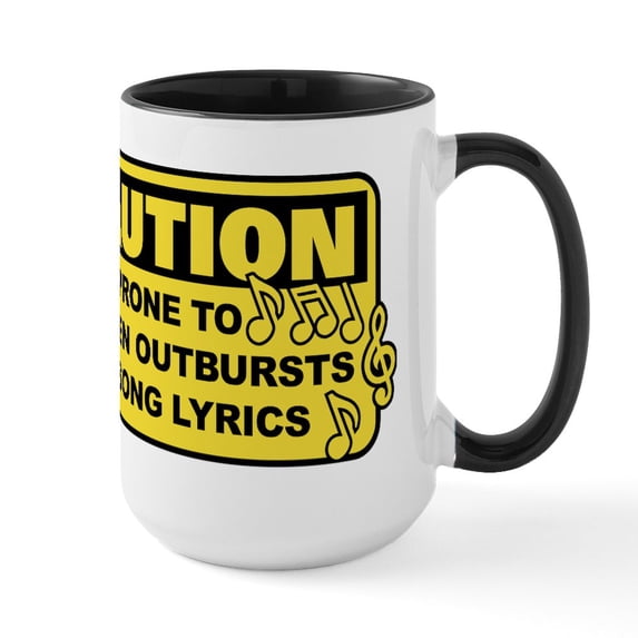 CafePress - Caution Prone To Sudden O - 15 oz Ceramic Large White Nolvety Mug